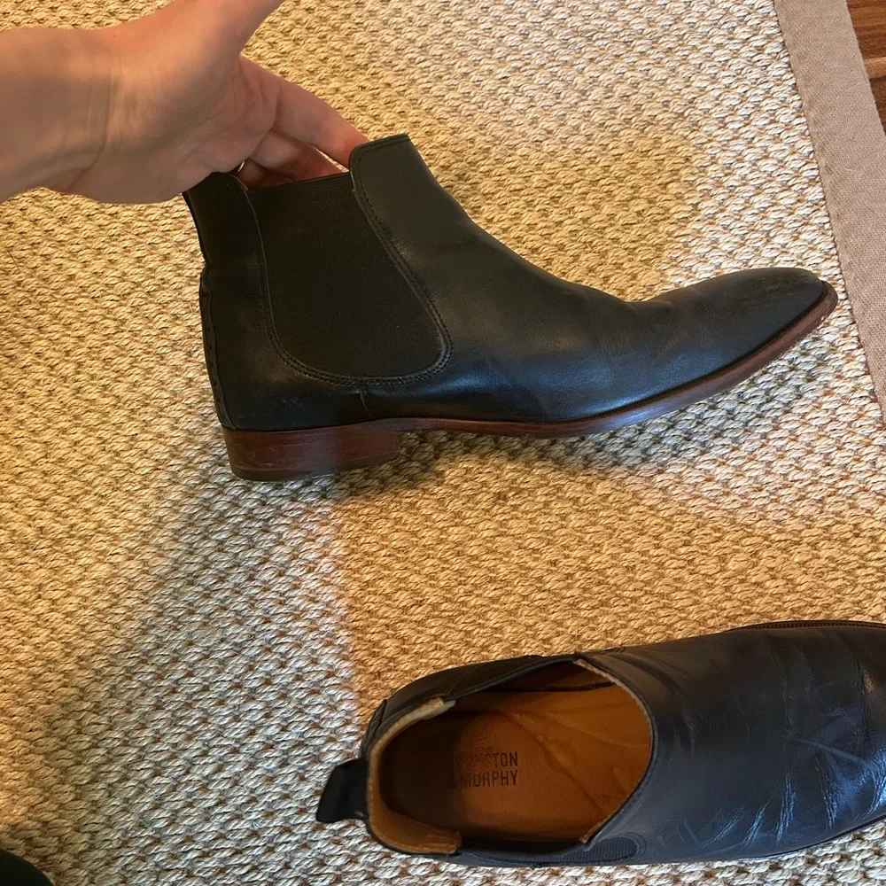 Johnston & Murphy Black Leather Chukka Boots